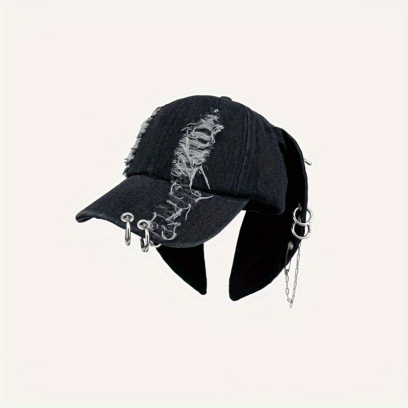 

Y2k-inspired Sweet & Cool Rabbit Ear Denim Baseball Cap - Adjustable, Breathable Cotton Dad Hat For Women