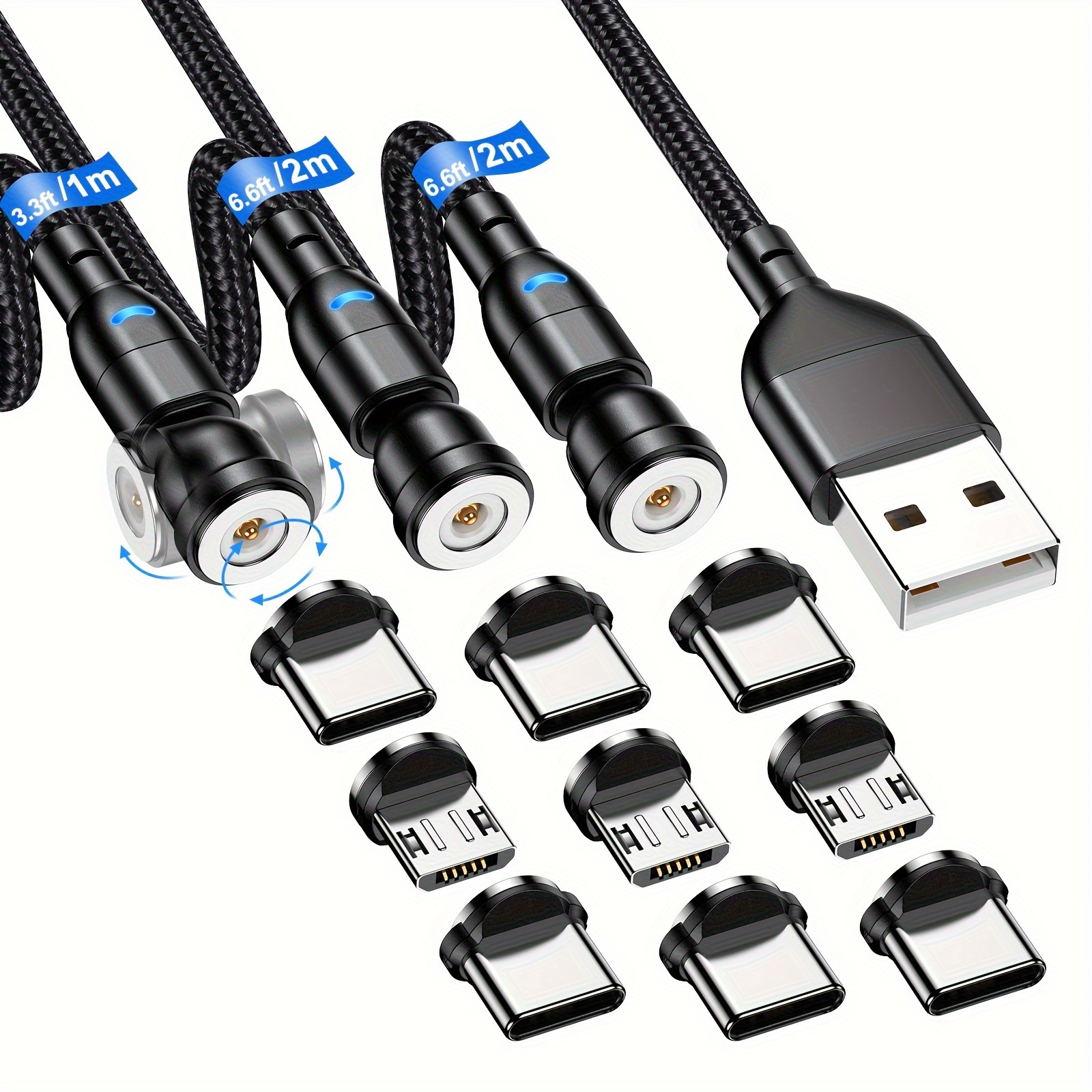 Micro Usb Magnetic Charging Cable Android Auto 3pcs Magnetic