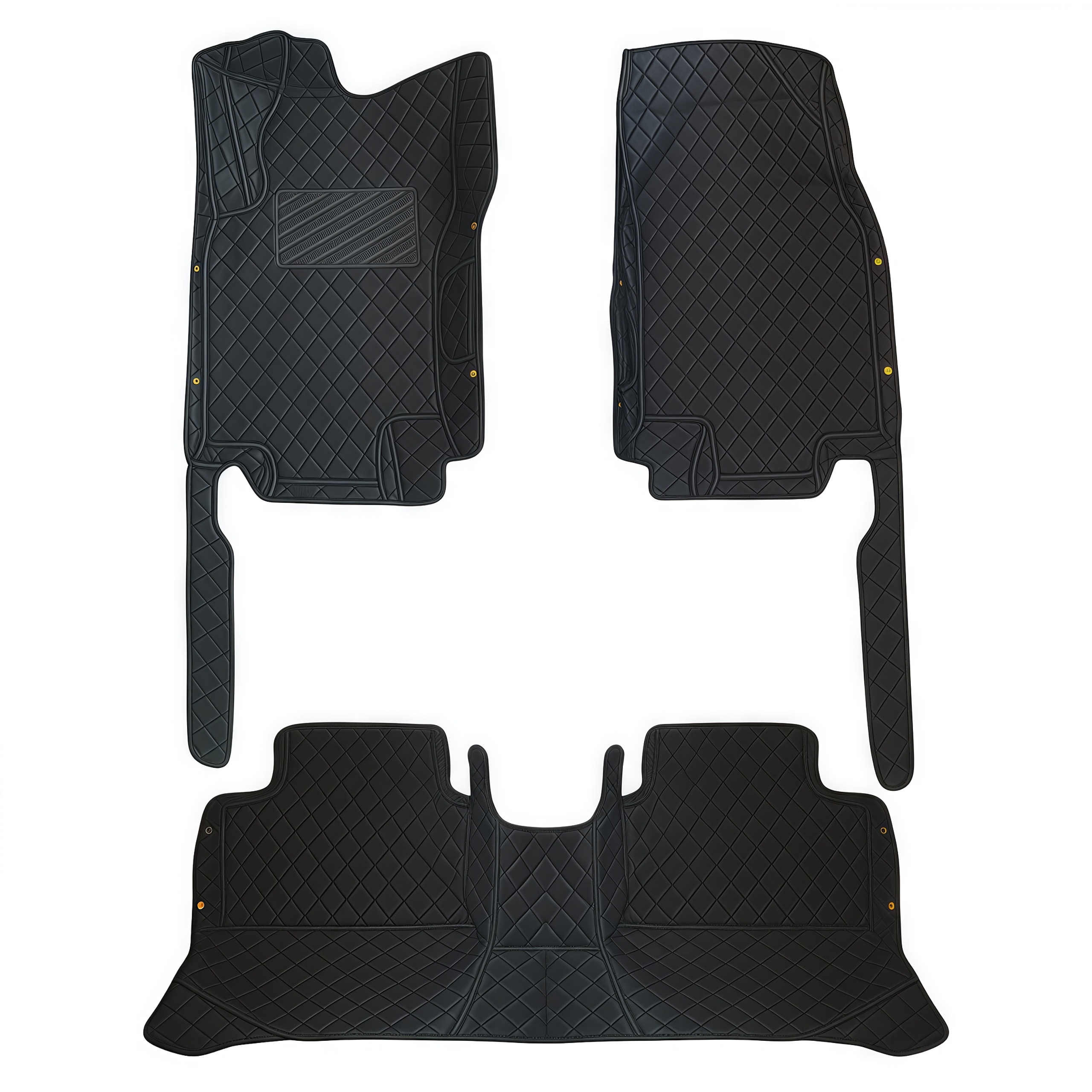 Designed For 5-seater Floor Mats Suitable For Models From 2017 To 2025, This Set Includes Front And Rear Mats Made Of Faux Pu Faux Pu Leather. A