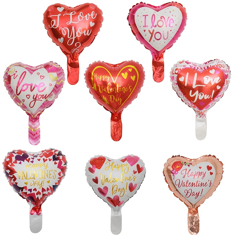 

12pcs 10" Romantic Red Heart-shaped Aluminum Foil Balloons & Happy Valentine's Day Messages - Anniversaries, Weddings & Valentine's Celebrations