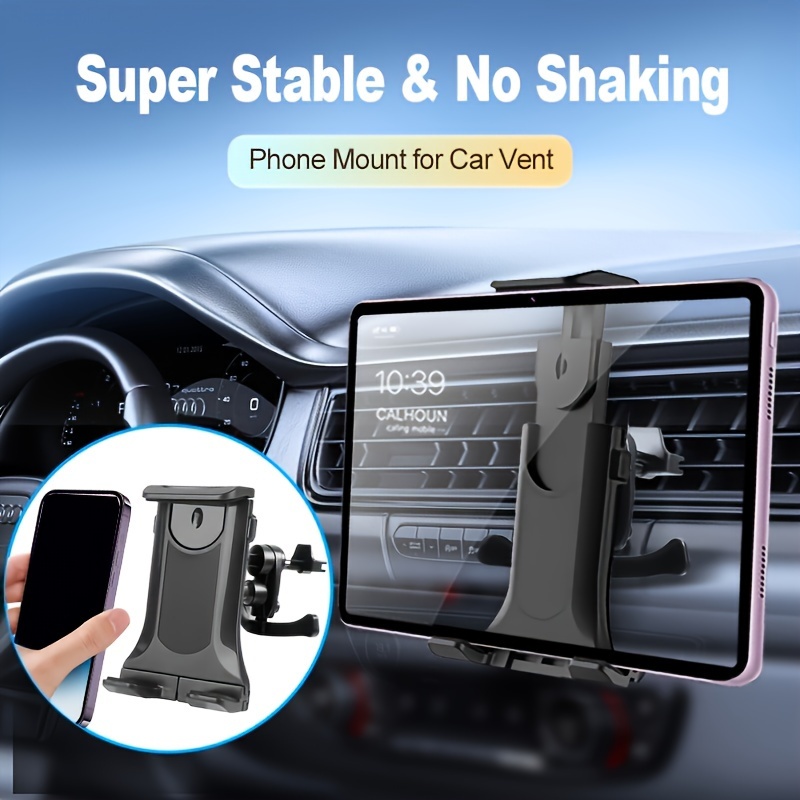 

Car Vent Tablet Phone Mount Holder For Car, [ Upgraded Triangular Stable Support ] Air Vent Clip Tablet Phone Stand Holder For Car Truck, Compatible With 4.7-13 Inch Big Tablet Cell Phone.