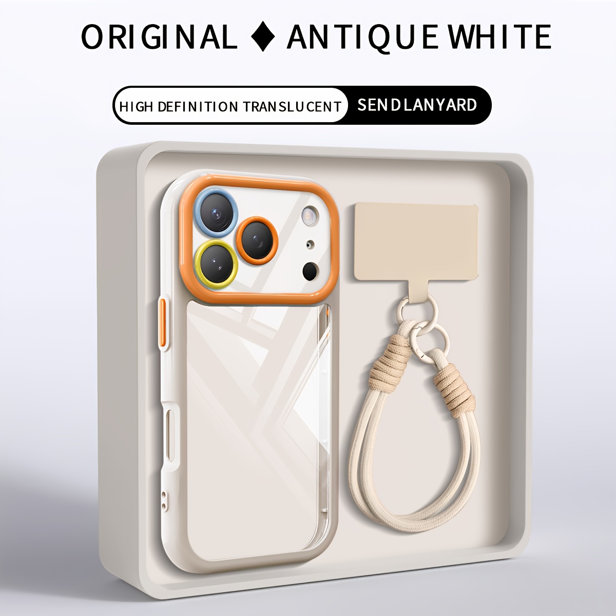 TEMU para Teléfono - con Cordón Transparente Antigolpes para Apple iPhone 16 Pro Max 16Pro 15 15Pro 14P / 12 Pareja Moda Tendencia Fácil