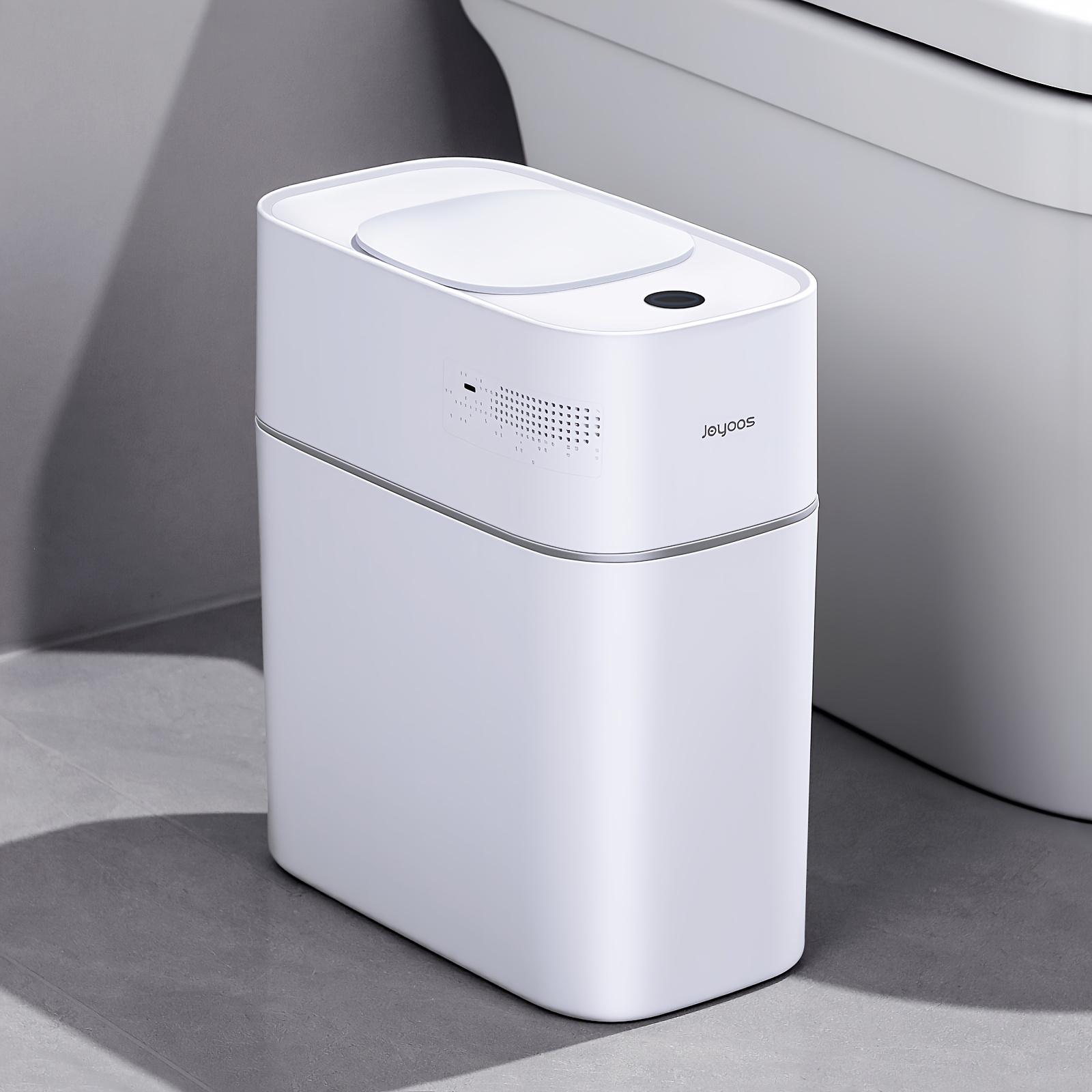 automatic smart trash can for bathroom 3 8gal 14l touchless motion sensor garbage bin   2 gen fan auto expand garbage bags   design for narrow space with small lid   bin   kitchen office bedroom toilet rv