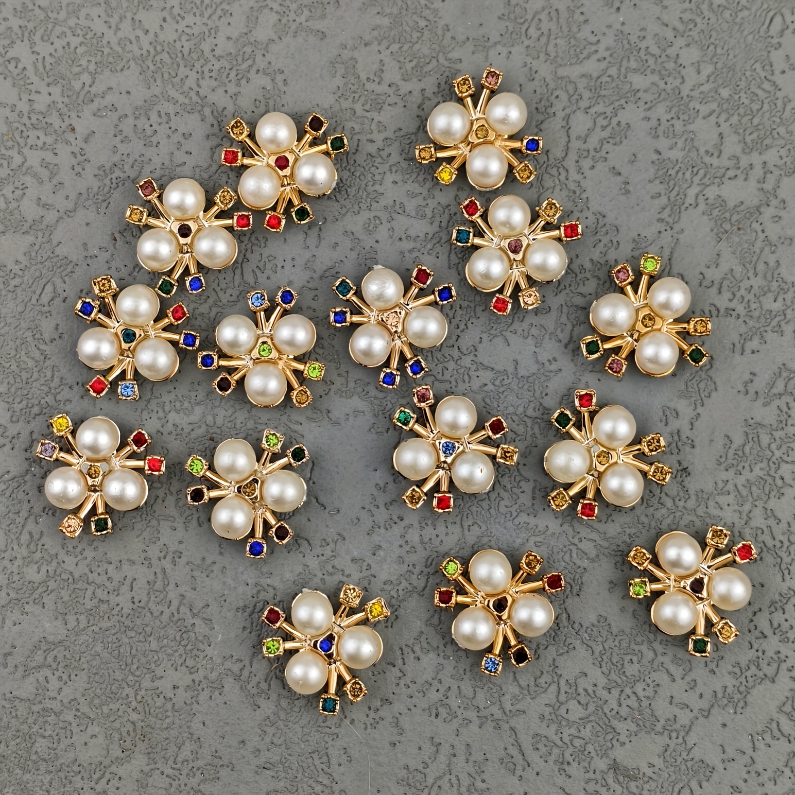 80pcs Colorful Acrylic Flower Disc Bead Patches