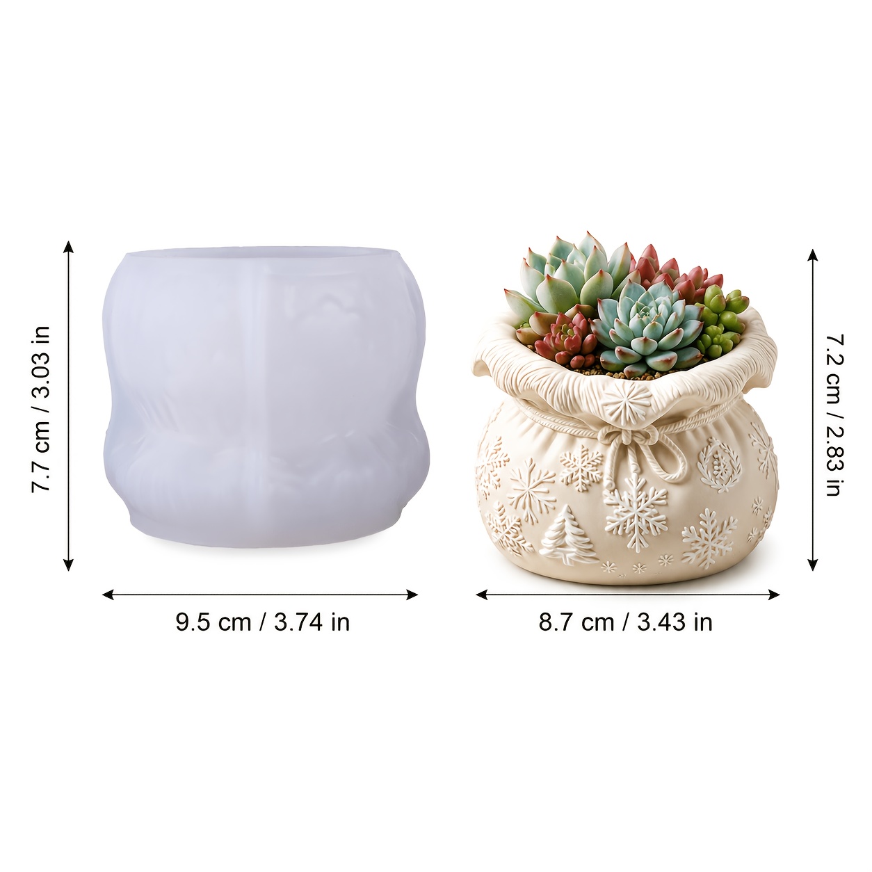 TEMU Reusable Silicone Mold Compatible For Diy Resin Crafts - 3d Pleated Bow & Drawstring Bag Shape With Irregular , Easy Demold Suitable For Epoxy
