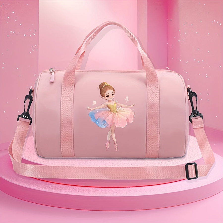 TEMU A -friendly Nylon Dance Bag - A Stylish Tote With An Academic Flair, Featuring Adjustable Shoulder Straps, Suitable For Commuting, Foldable,