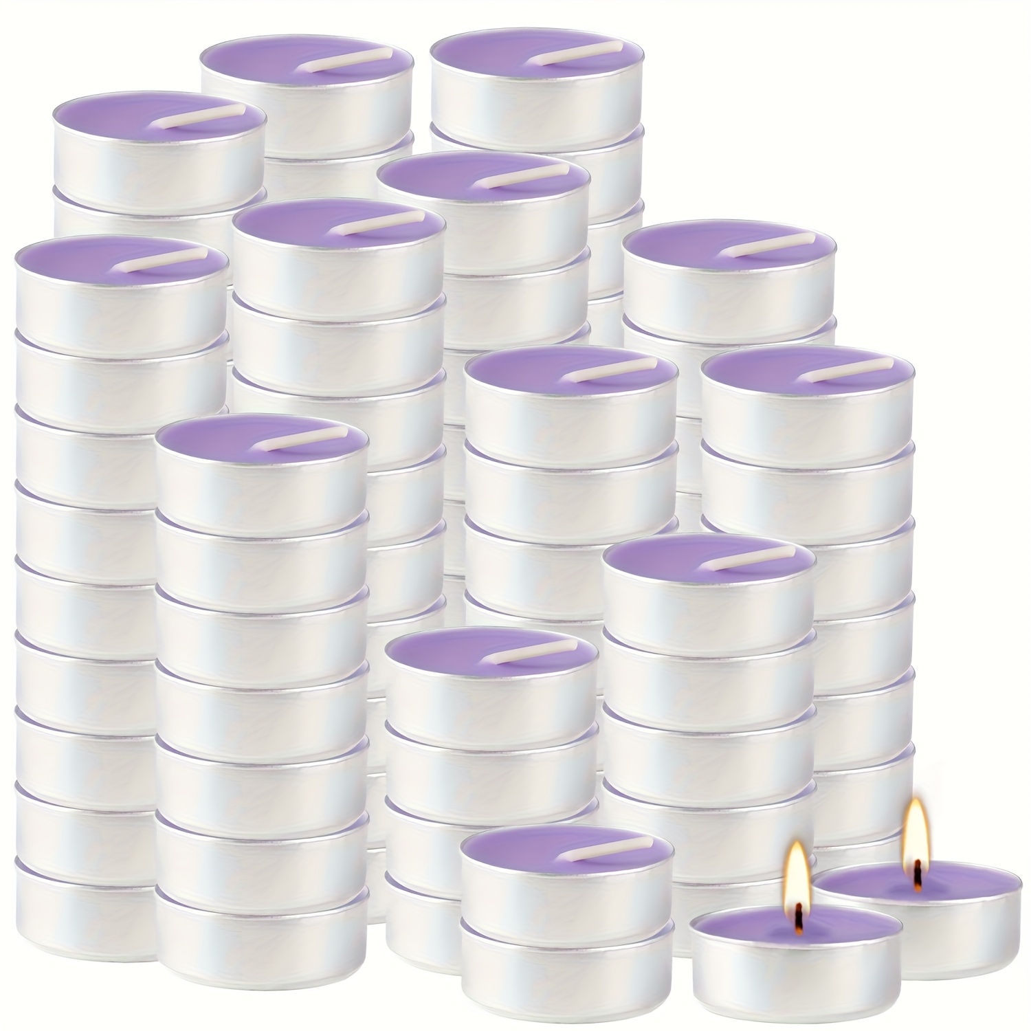 TEMU Purple Lavender Flavor 100 Pack Of 8 Hour Small Tea Wax With Aromatherapy Candles
