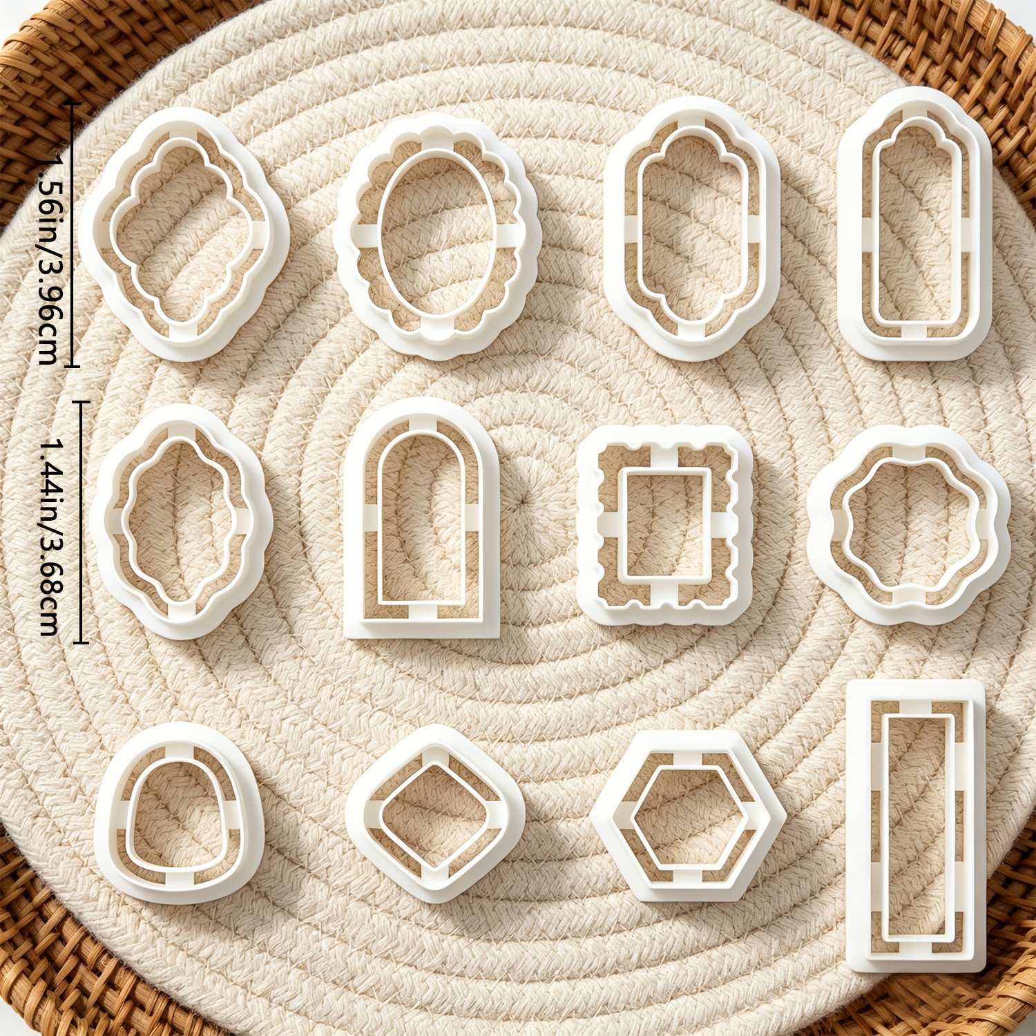 TEMU 12pcs Flower Clay Cutter Molds - Plastic Diy Craft With Multi-shape Flower & Spring Cutters Suitable For Polymer Clay, Resin, Wax For Jewelry