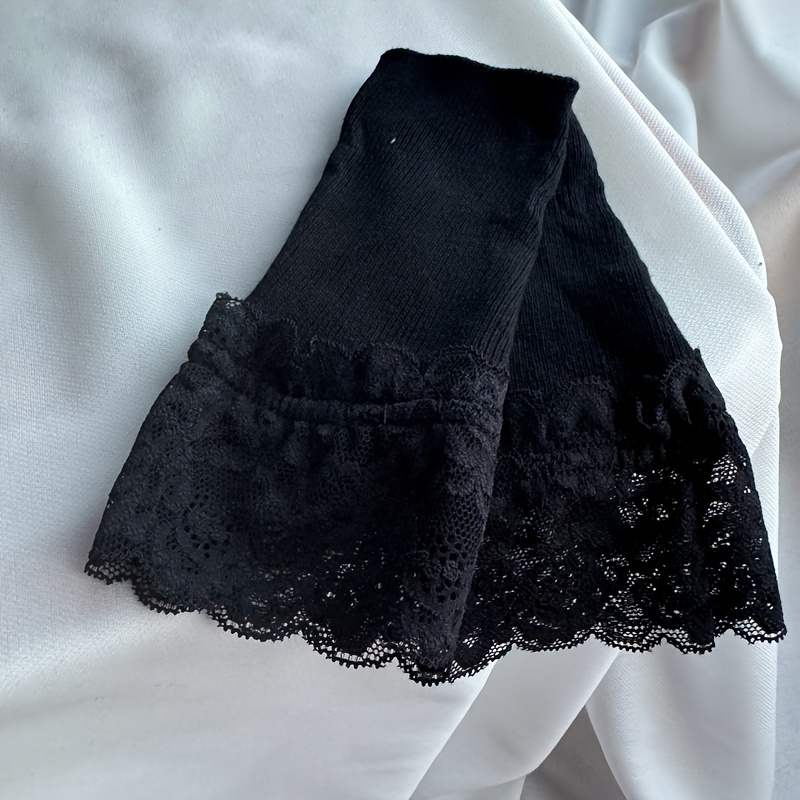 1 Pair Of Extended Lace Trim Women's Decorative Cuffs