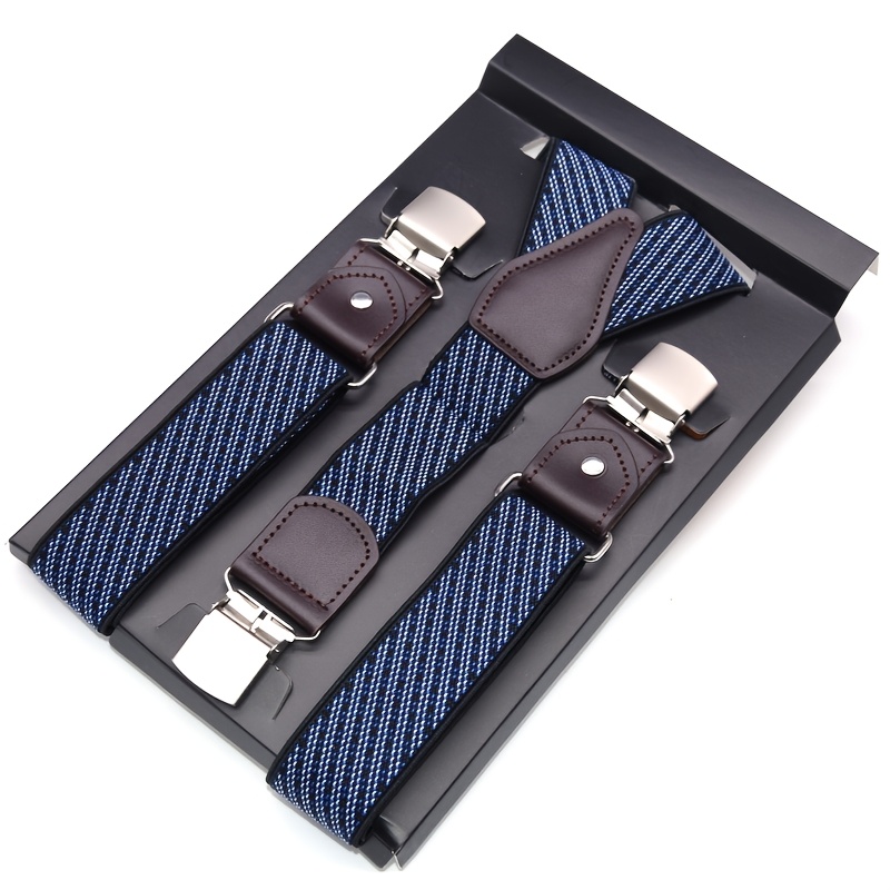 Classic Suspenders For Men Heavy Duty 3 Snap Claps For Belt Loops Adjustable Y Back