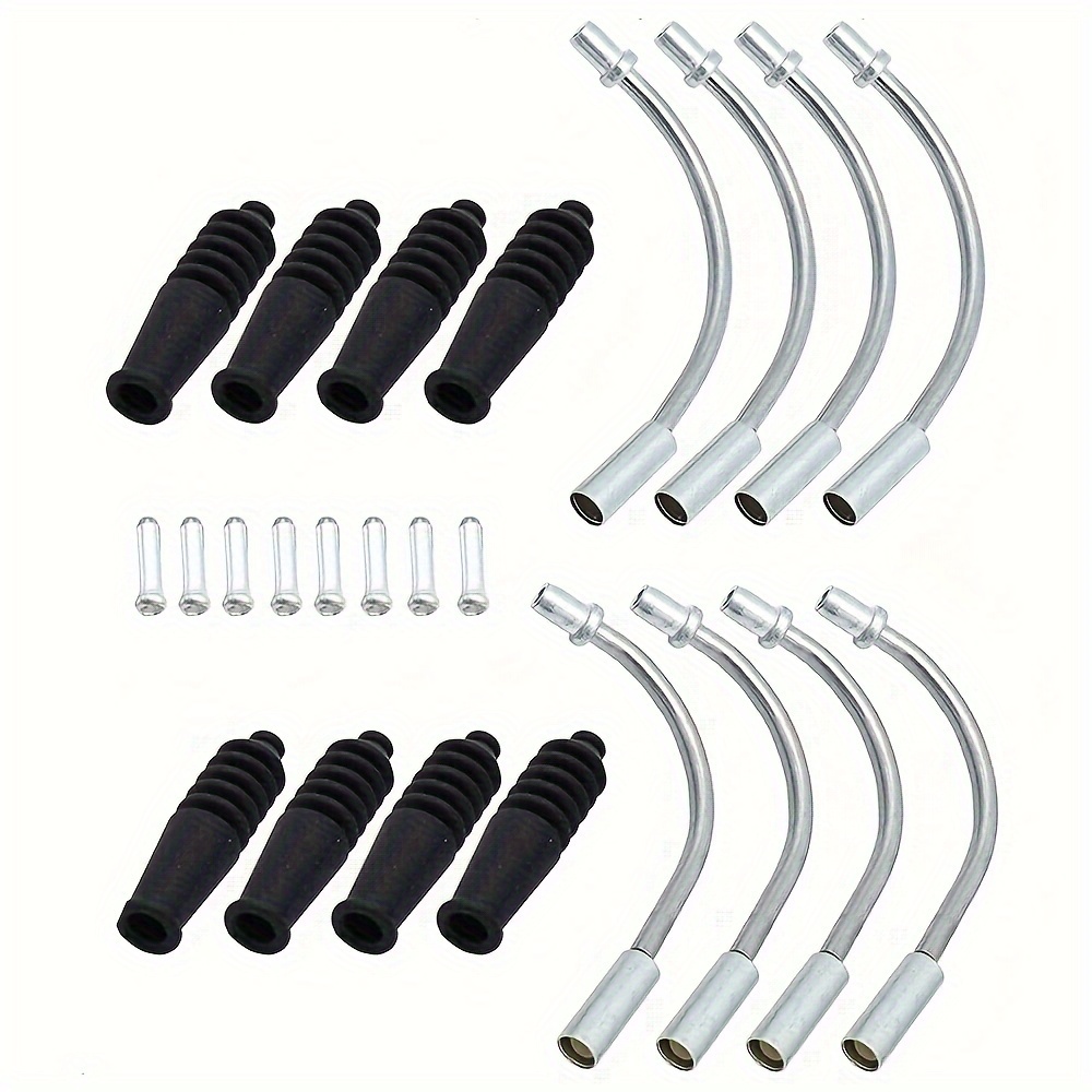 

1/ 4sets Bike V Brake Noodle Cable Guide Pipe, Bicycle Brake Pipe With Rubber Boots For Mountain/ Road Bikes Accessories