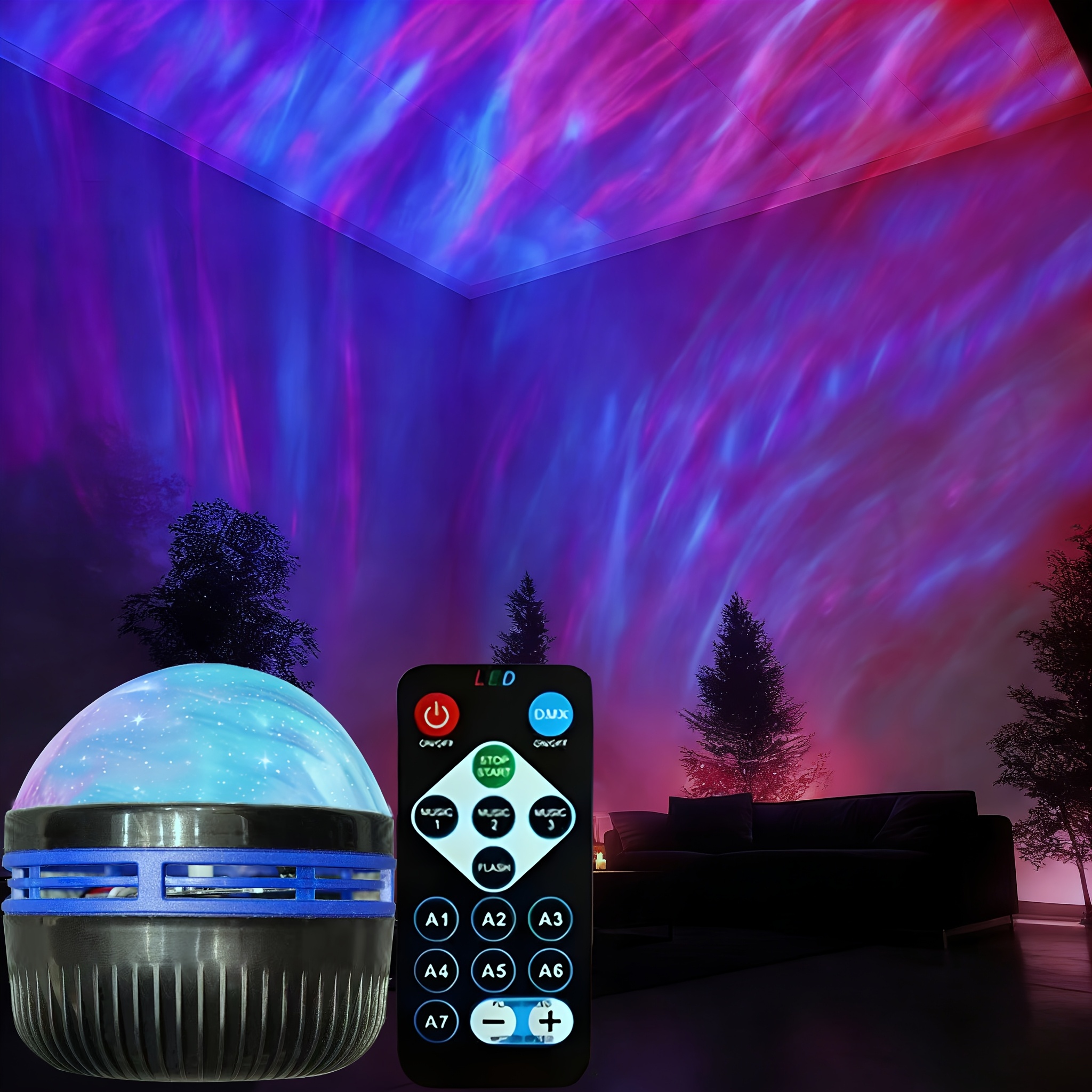 projection light led nebula effect lighting device powered