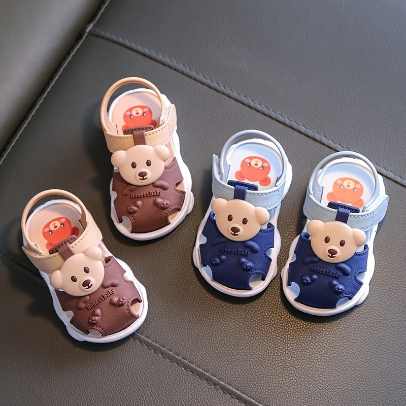 

Trendy Cute Cartoon Bear Sandals For Boys, Breathable Non-slip Sandals For Summer