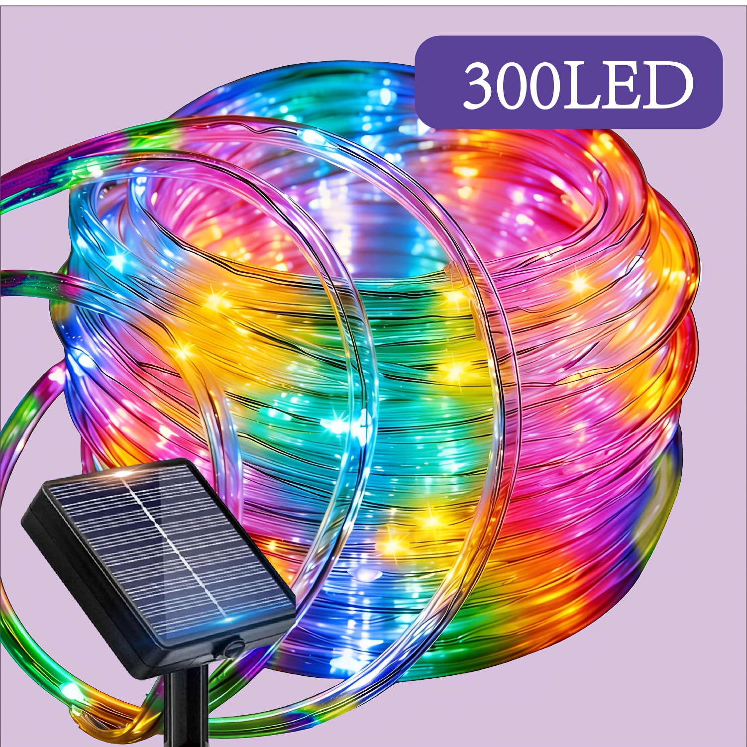 TEMU 1pack Solar Tube Rope Lights - 26.2/39.3/75.4/108.2ft Outdoor 12 , Decor For Pool/patio/garden/camping/yard/weddings/christmas, Christmas Decor