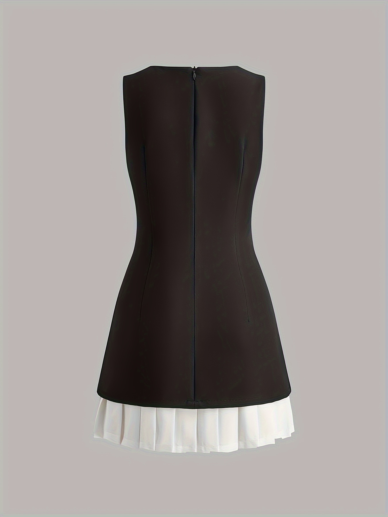 two tone sleeveless pleated mini dress | Temu Bahrain