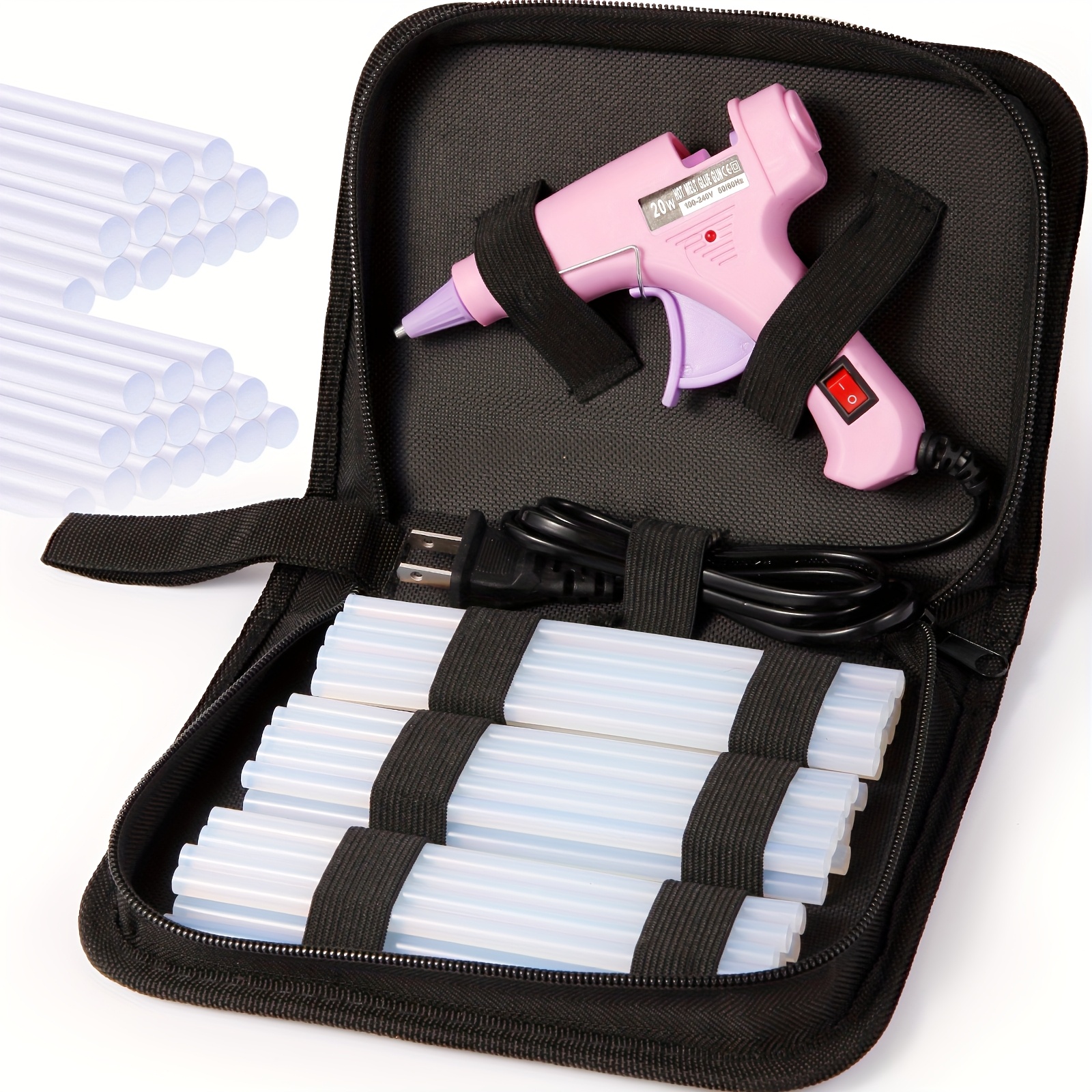 30W Hot Melt Glue Gun Kit with 30 Glue Sticks 0.27 x 5.9 in for Crafts, DIY, and Home Repairs, Multiple Color Options