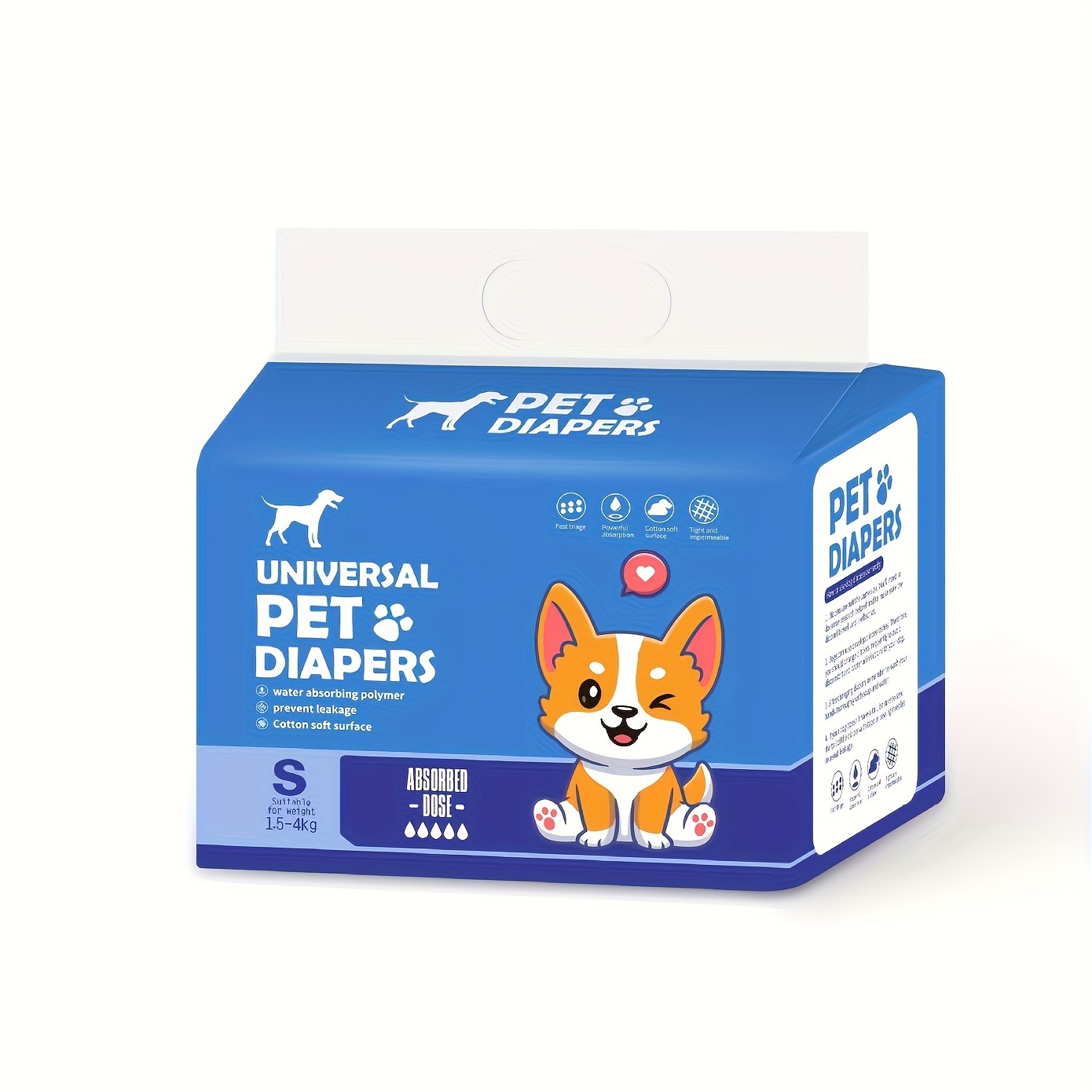 TEMU 10/12pcs Disposable Dog Diapers, Leakproof, Breathable, And Deodorizing Pet Care For Male And Female Dogs