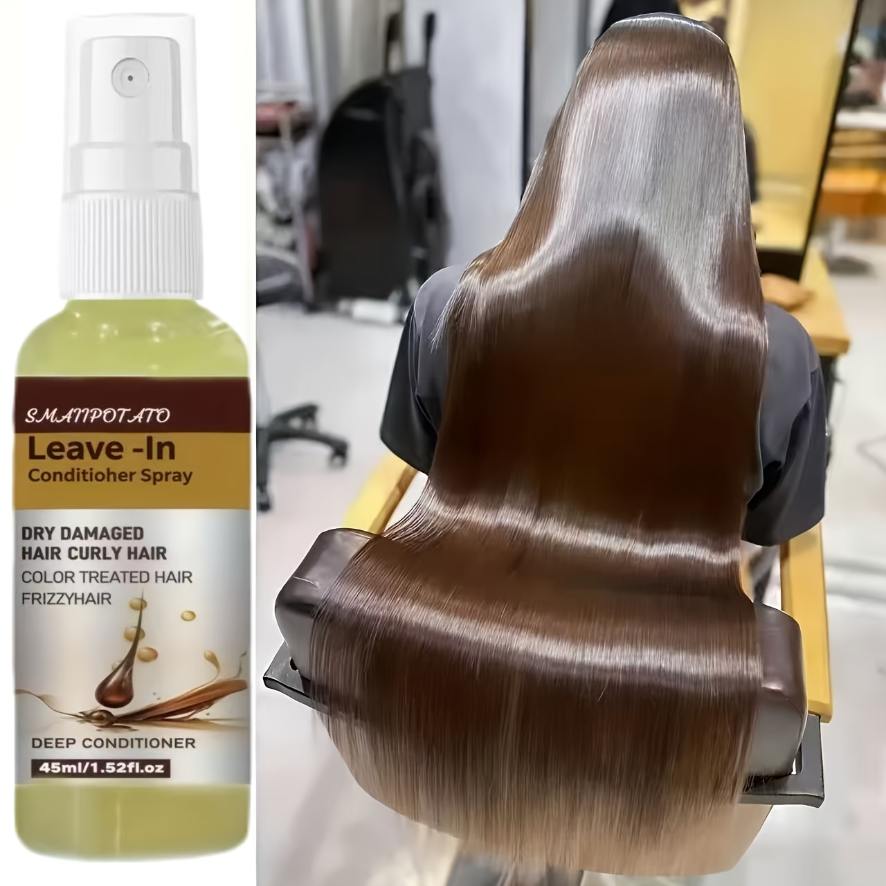 Image of 45ml Wash- Can Moisture, Improve Elasticity, And Protect Hair From Heat Styling Tools, Including Split And Dry Hair, Fresh And Durable, Natural , Clear And Lasting