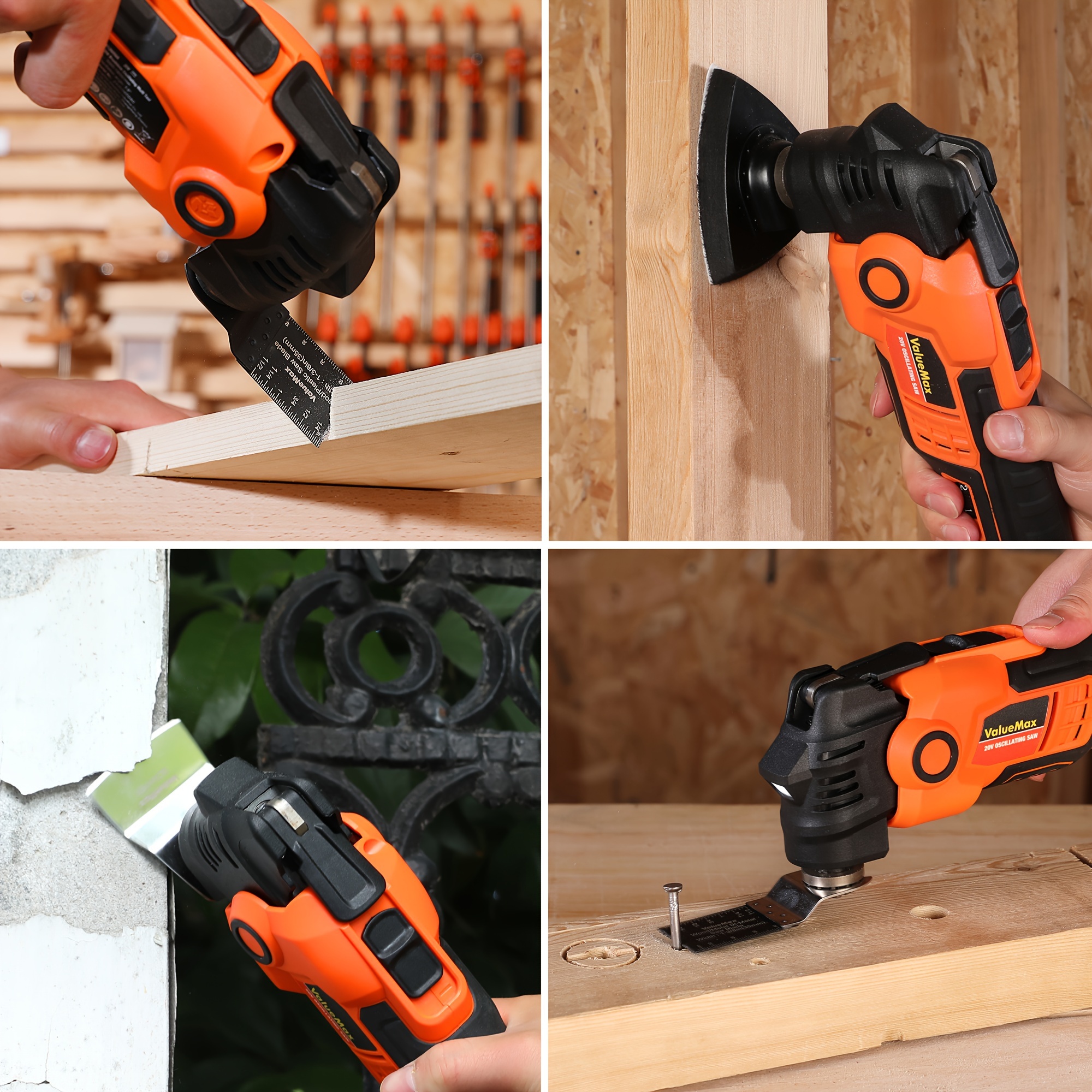 

Valuemax 20v Cordless Oscillating Tool With Battery, 3.6° Angle Oscillating Saw, 6 Oscillating Multi Tool With Change System, 16pcs Multitool Blades & Carrying Bag