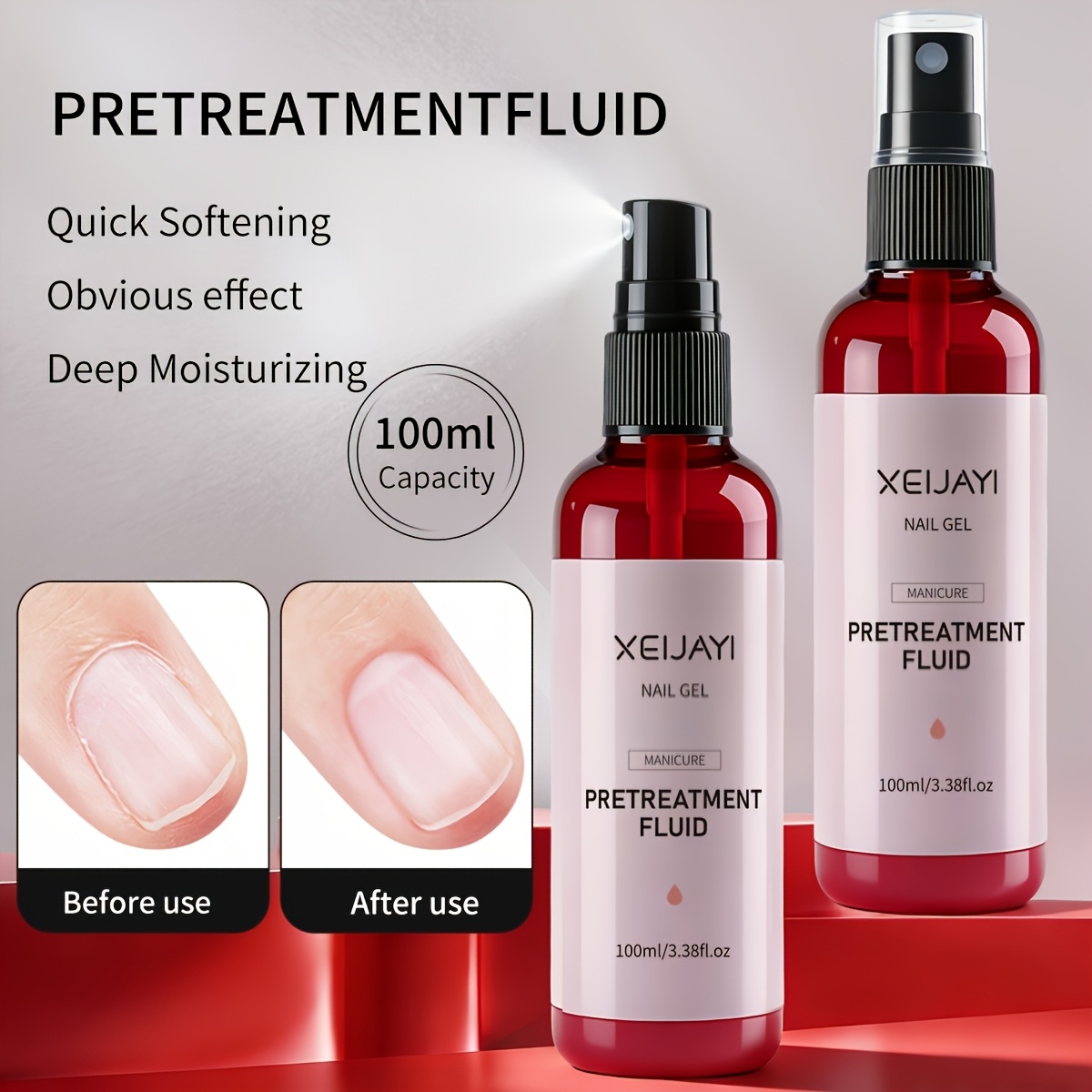 Xeijayi Manicure Pre- Solution 100ml - 15-second Quick Softening Fluid, Nourishes & Prevents Lifting, Professional Cuticle Care For Salon Use