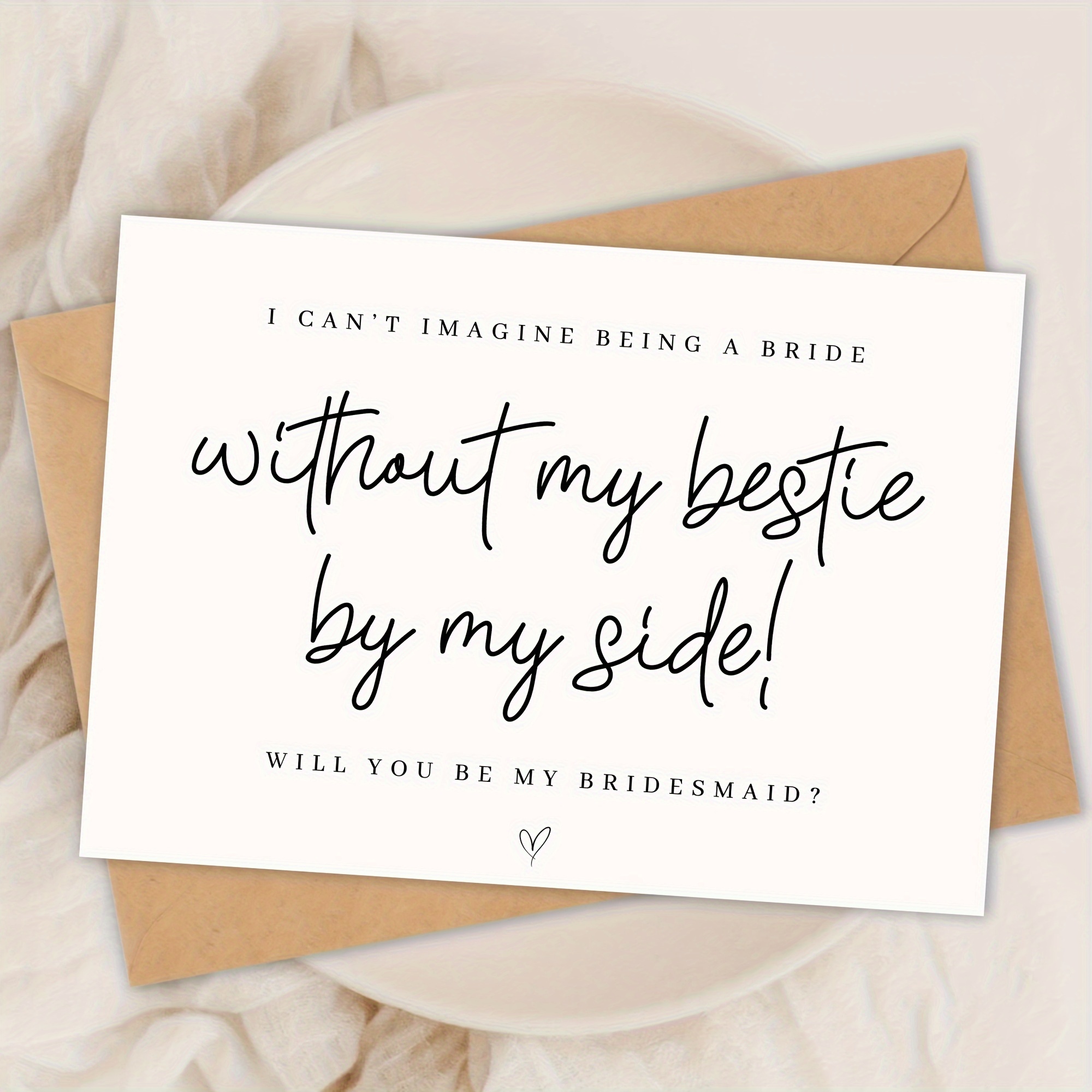 

1pc Wedding Bridesmaid Proposal Card - Will You Be My Bridesmaid, Can't Without You Beside Me, English Greeting Card For Women