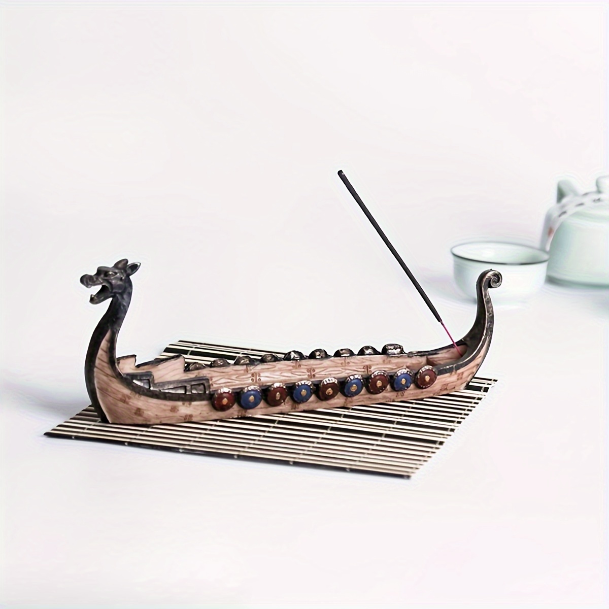 

1pc Ancient-style Resin Incense Burner Craft, Dragon Boat Chinese-style Indoor Decoration Ornament, St Patrick's Day Easter Decor, Aesthetic Room Décor, Spring Home Décor