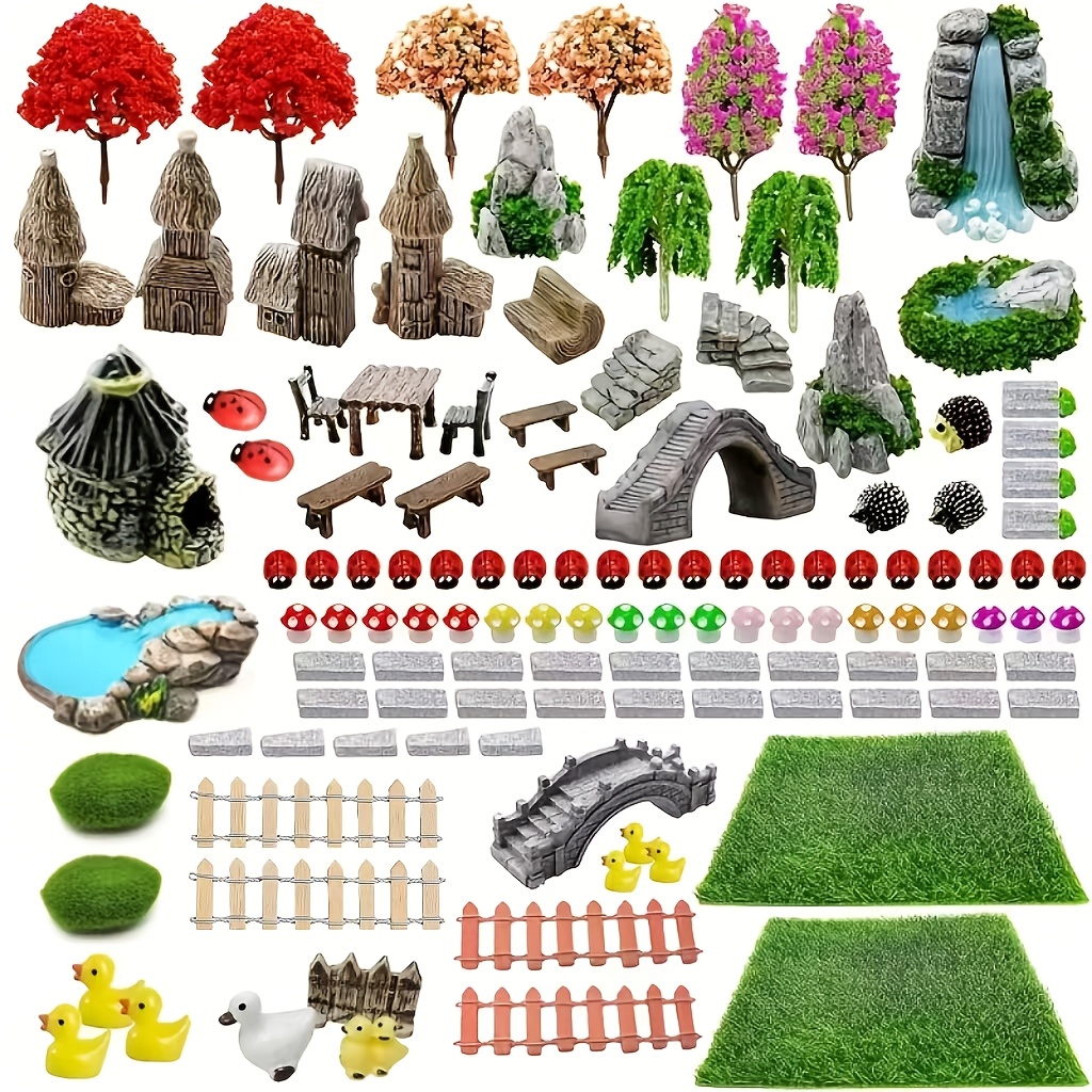 Image of 121pcs Mini Garden Accessories, Garden Accessories, Non-electric