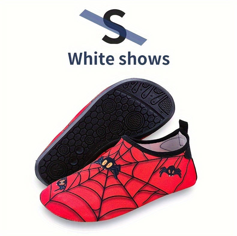 Spider Boy Beach Shoes Red Wading Shoes Lightweight Water Shoes Beach Swimming Girls Water Shoes Swimming Surfing Summer Youngsters's Cartoon Cute Three Spider Webs