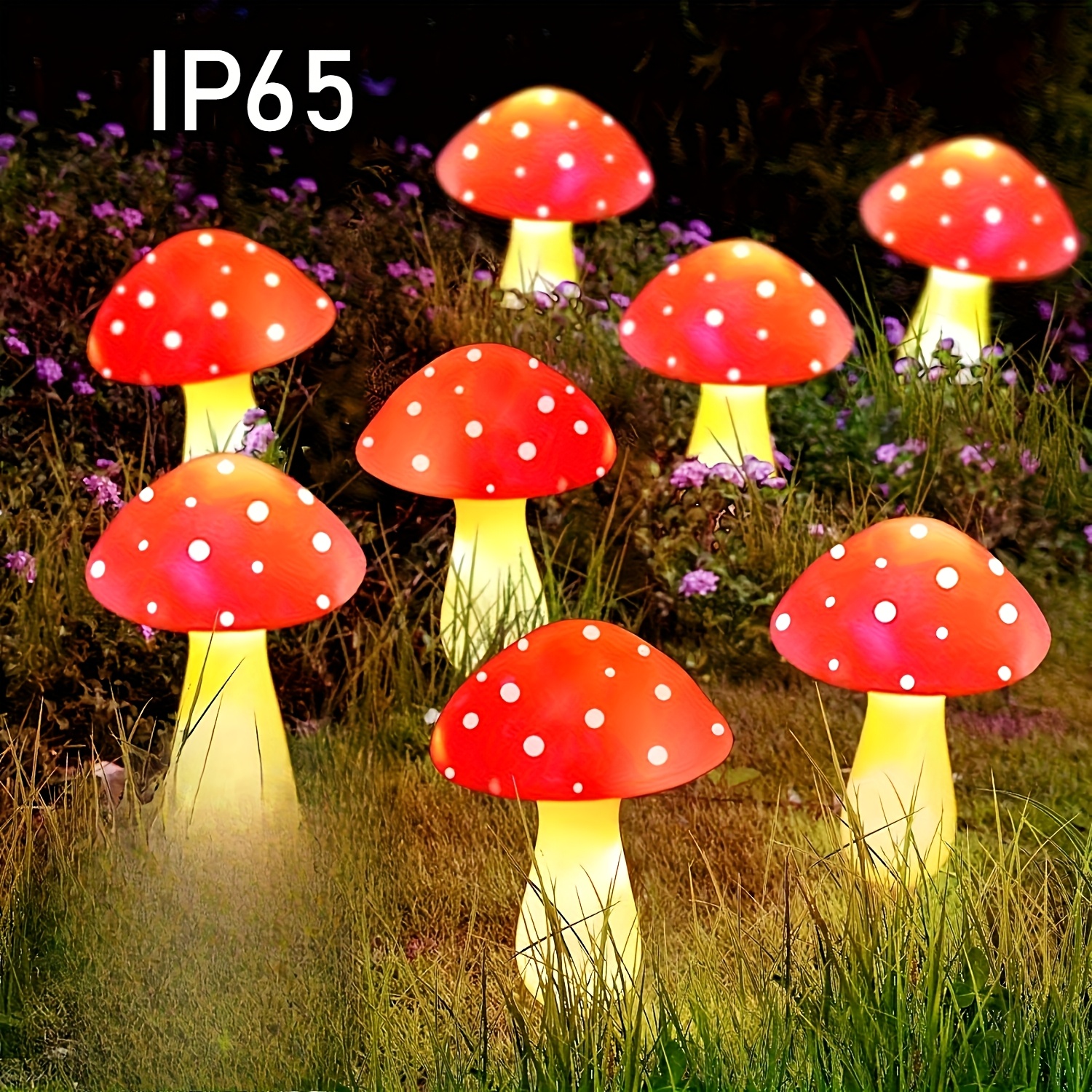 8 pachete de lumini solare de exterior cu ciuperci roșii, ip65, decorațiuni pentru drumuri de curte, decorațiuni drăguțe pentru petreceri în grădină, 8 moduri mici de iluminare de noapte