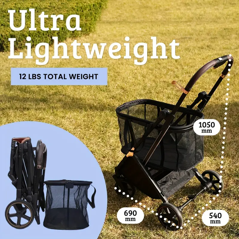2025 new foldable multifunctional shopping cart camping trolley 4 wheel patio handcart laundry cart with 360 omni directional wheels ultra portable lightweight details 0