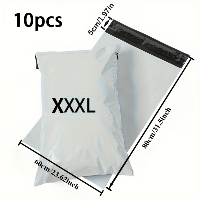 TEMU 10/60 Pack Self-sealing Mailing Bags - Oversized White Poly Mailers Suitable For Clothing Storage, Small Business Shipping, Packages & Envelopes