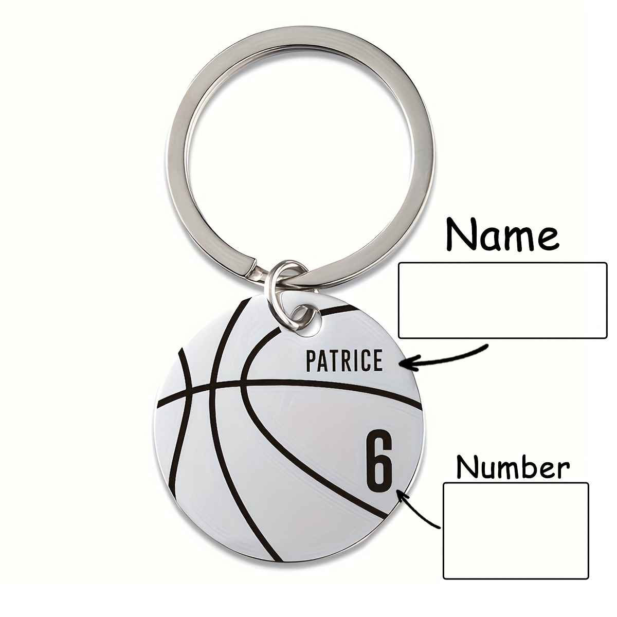 TEMU Customized Personalized Laser-engraved Basketball Keychain, An Ideal Gift For Basketball Players And Fans. Customized With . A Waterproof And