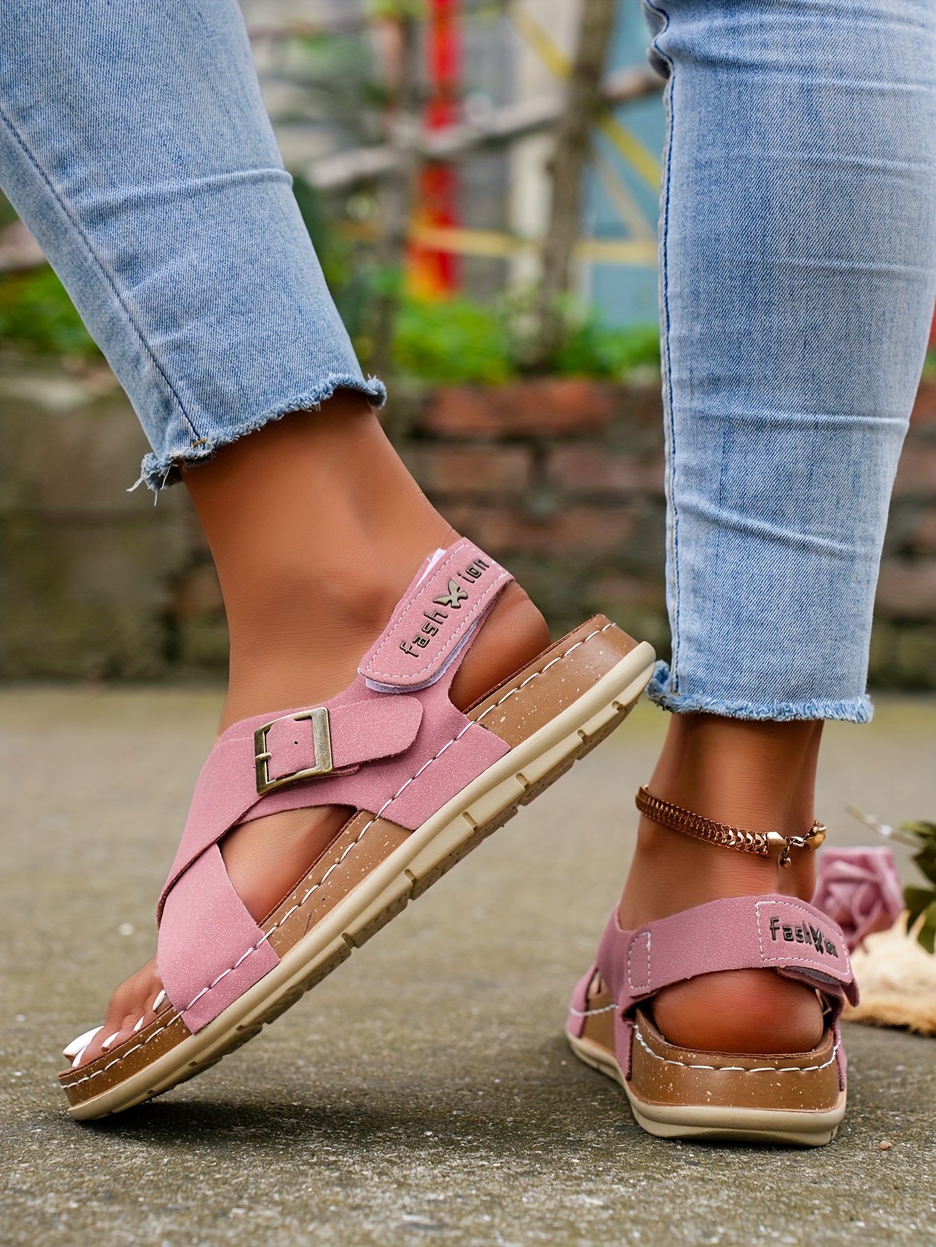 2023 new cross band flat sandals for   for summer exposing toes fairy like roman shoes for students details 17