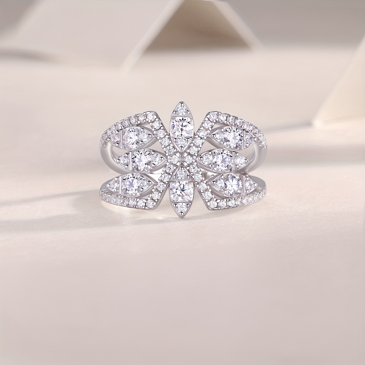 Moissanite Ring 925 Sterling Silver Men's Women's Wedding Band