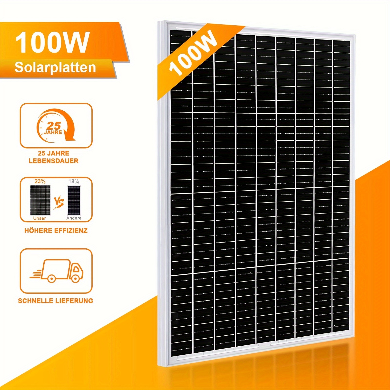 

1pc Solar Photovoltaic Panel Solar Panel, Used For Rv Boat Trailer Off-grid , For Rv, Boat, Camper, Trailer, Battery Charging