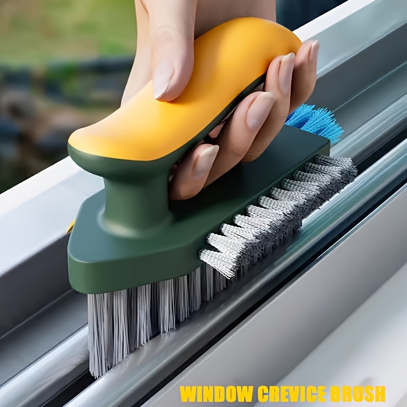 TEMU 2-in-1 Cleaning Brush, Multifunctional Brush, Floor Brush, Corner Brush For Bathrooms, Toilet Cleaning Brush, /white, With A Scraper, Made Of