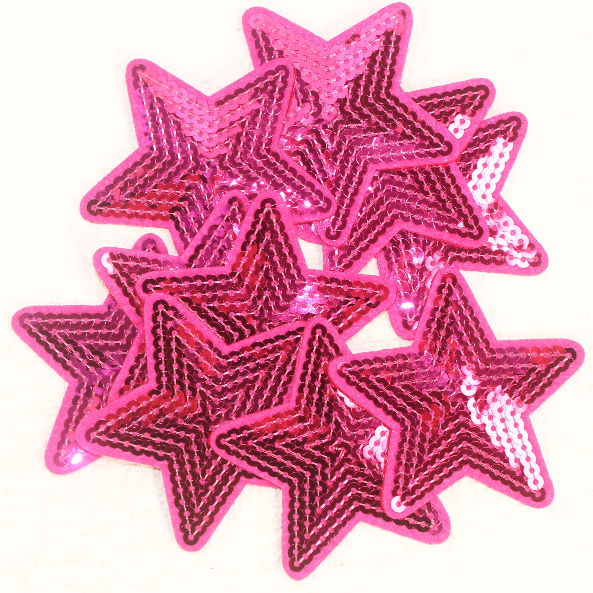 E-shop 10 Stück Mehrfarbige Pailletten-Stern-Patches | Polyester Bügel-Applikationen für DIY-Bastelarbeiten & Modeaccessoires | Glänzende Verzierungen