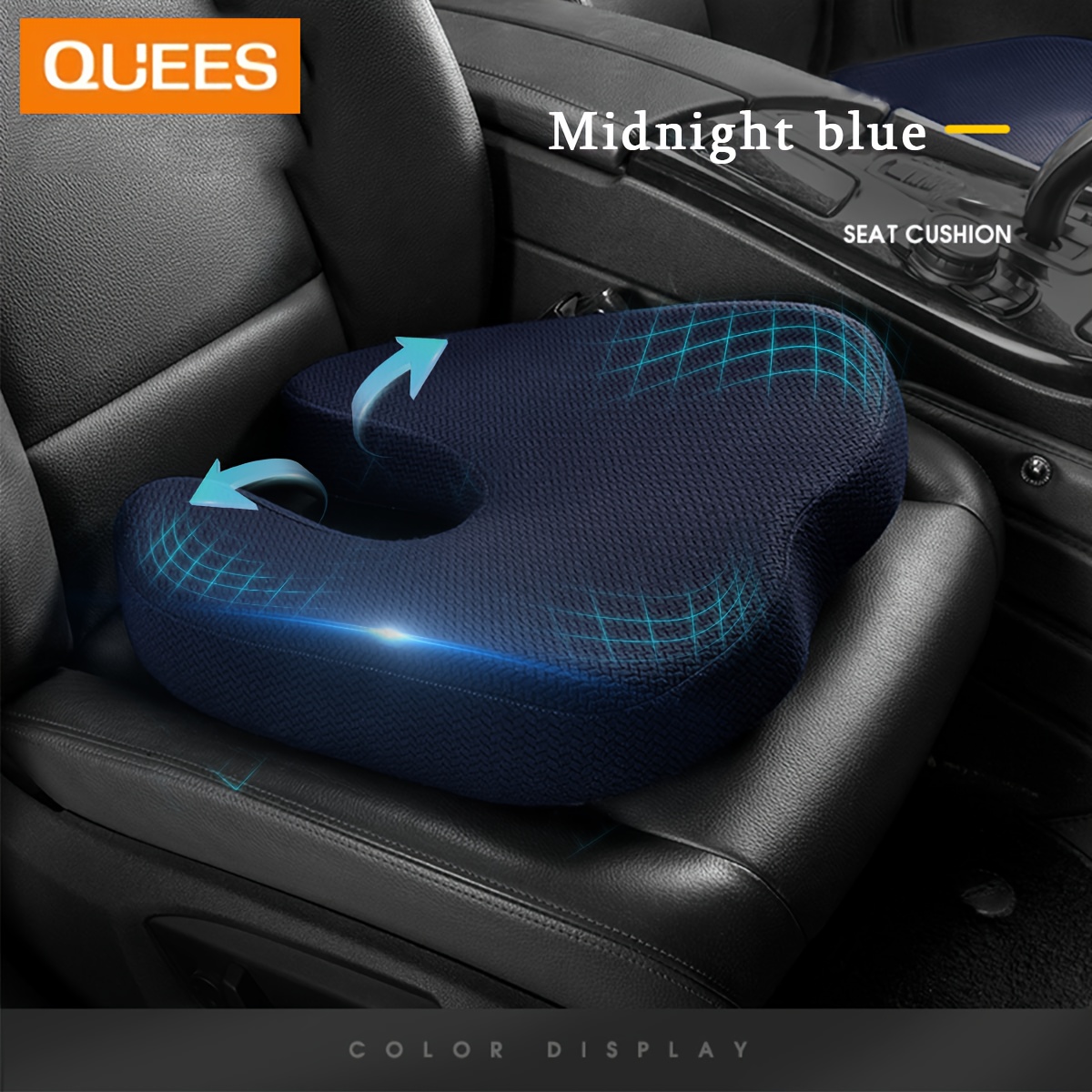 TEMU Quees Car Seat Cushion - Memory Foam Seat Cushion For Car Seat Driver, Car Seat Cushions For Driving