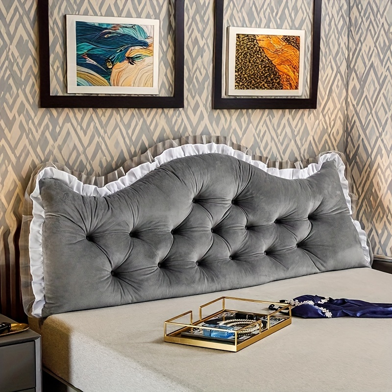 Princess Style Vintage Ruffled Headboard Cushion – Multi-Size, Soft Backrest for Bed or Sofa
