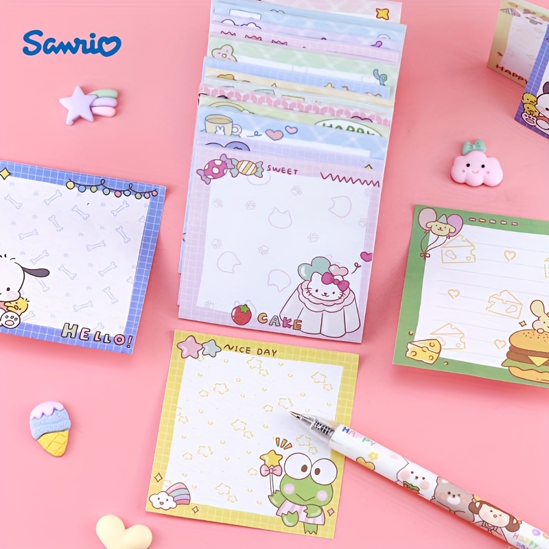 

charming" Sanrio's 12-piece Cartoon Sticky Notes - Cute & Functional Memo Pads For Journaling And Messages