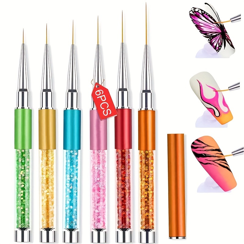 

Nail Art Liner Brushes, Professional Uv Gel Painting Nail Design Brush Set, Fine Detailing Nail Art Pens, Multifunctional, Lightweight