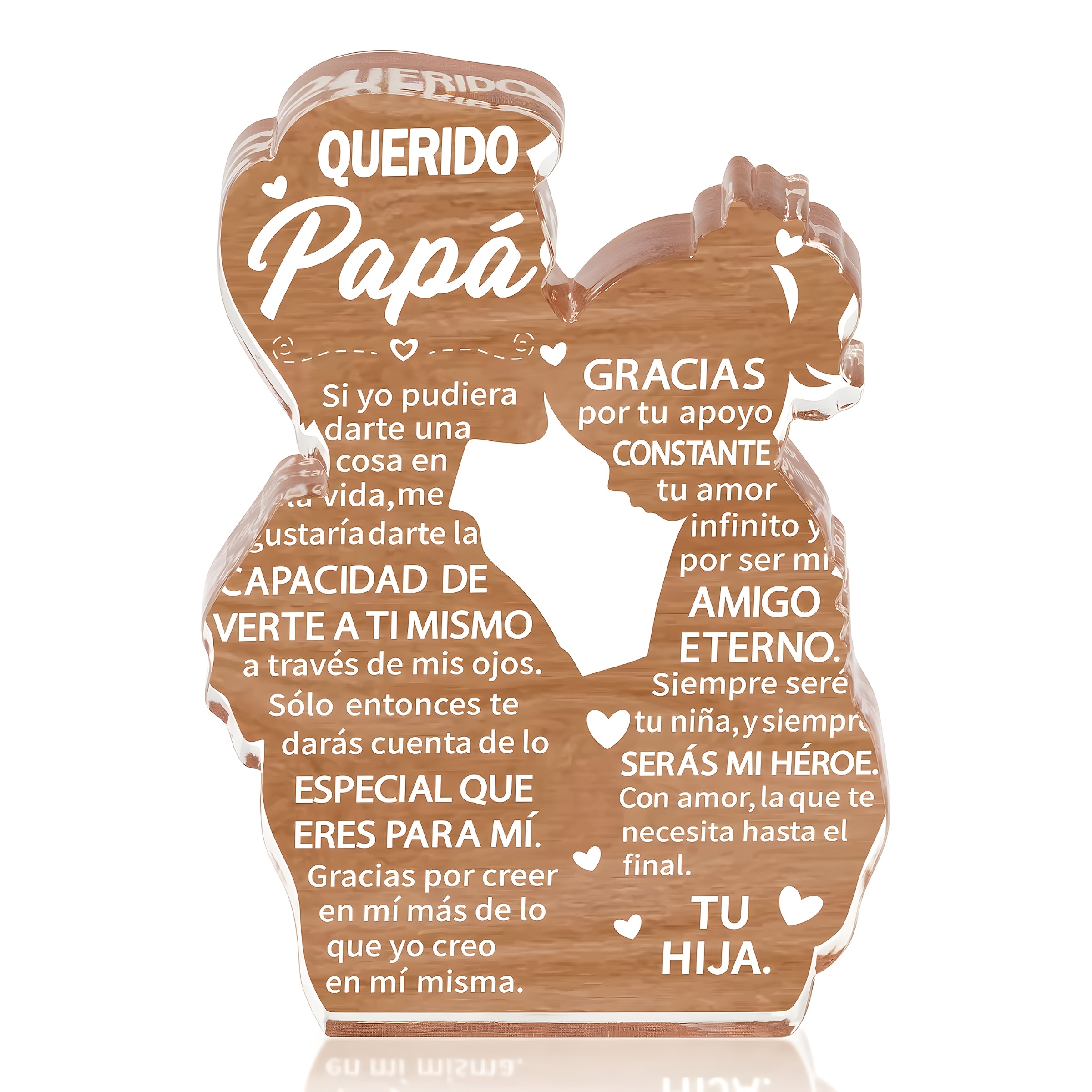 TEMU [2D ] 1 pieza Regalo para la hija al papá | Letrero de acrílico, estilo , decoración de mesa para y Navidad