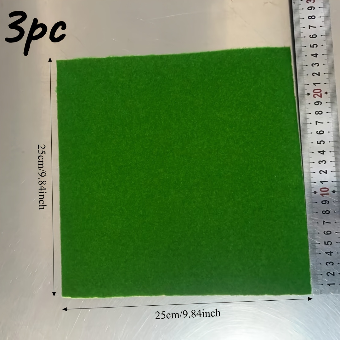 TEMU 3pcs Set Small Artificial Grass Mat 9.94x9.84 Inches - For Dollhouses, Fairy Gardens, Diy Projects And Party Decorations, Aquarium Decor, Garden
