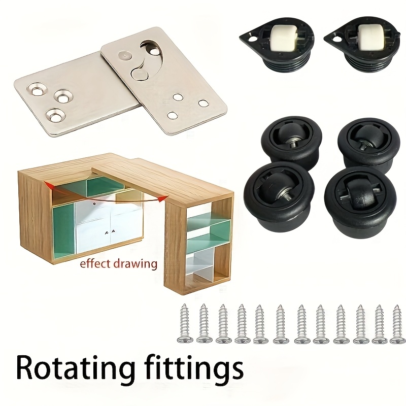 

Minimalist 90 Degree Rotating Desk Hardware, Iron Folding Tabletop Connectors With Mounting Brackets And Screws For Office Furniture