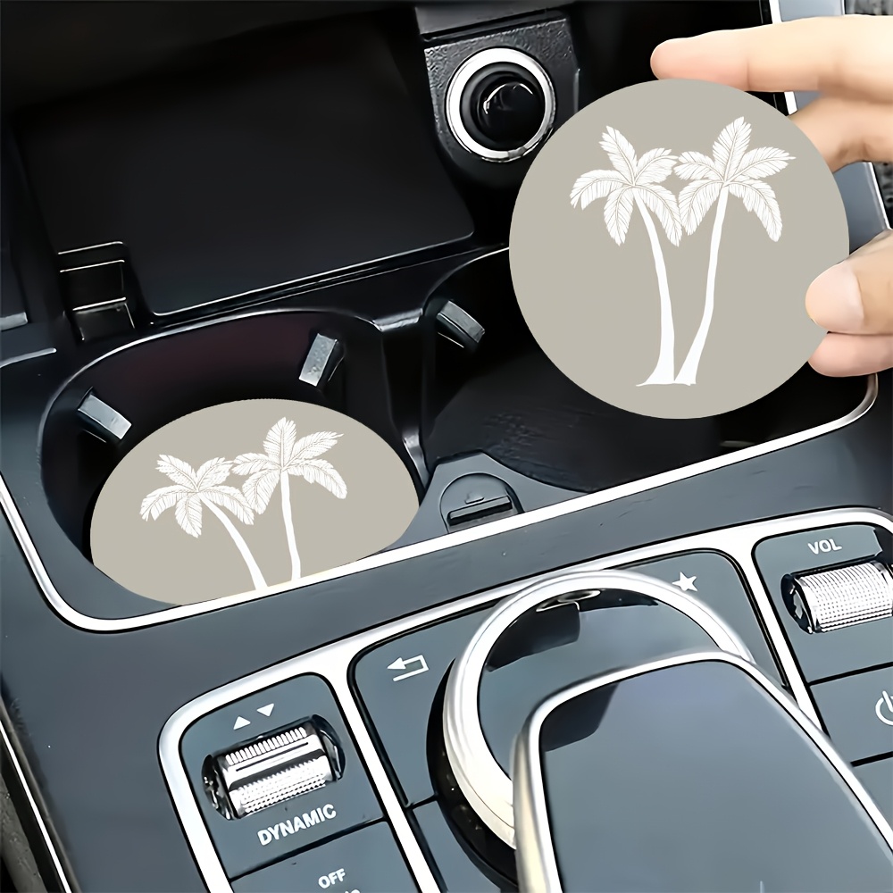 TEMU 2pcs Print Car Coasters, Suitable For Various Surfaces In Cars And Homes, Compatible With Most Car Models, Use, Unisex, Interior Accessory And