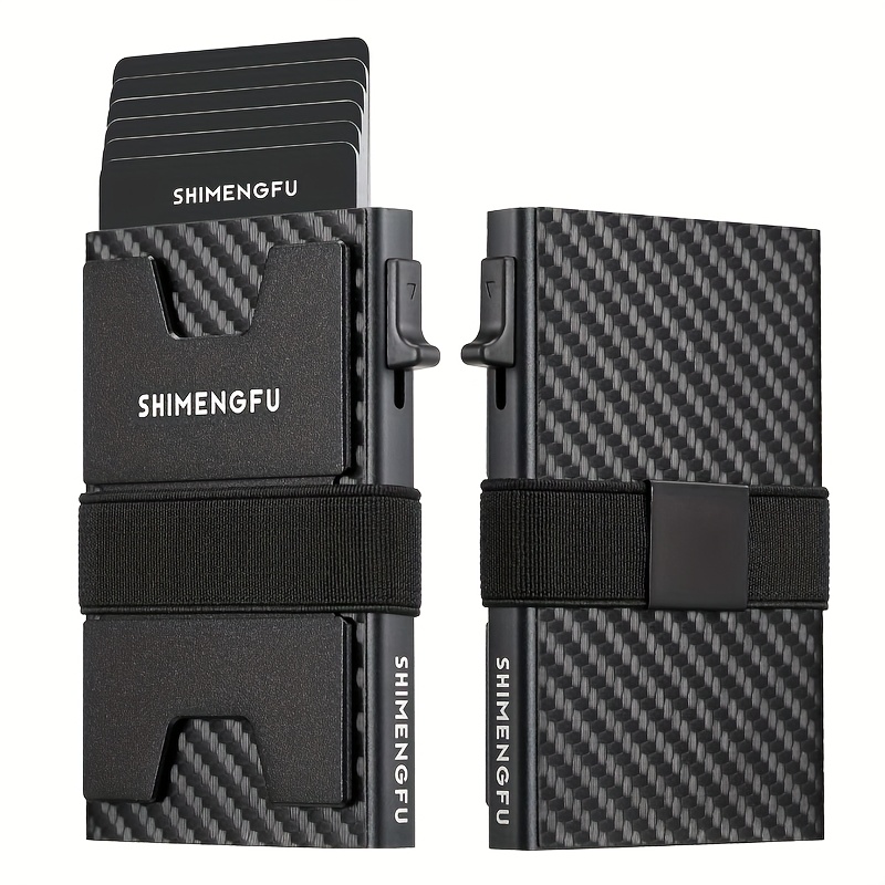   aluminum card holder wallet for men durable expandable backplate rfid blocking minimalist metal   up wallet holds 12     0