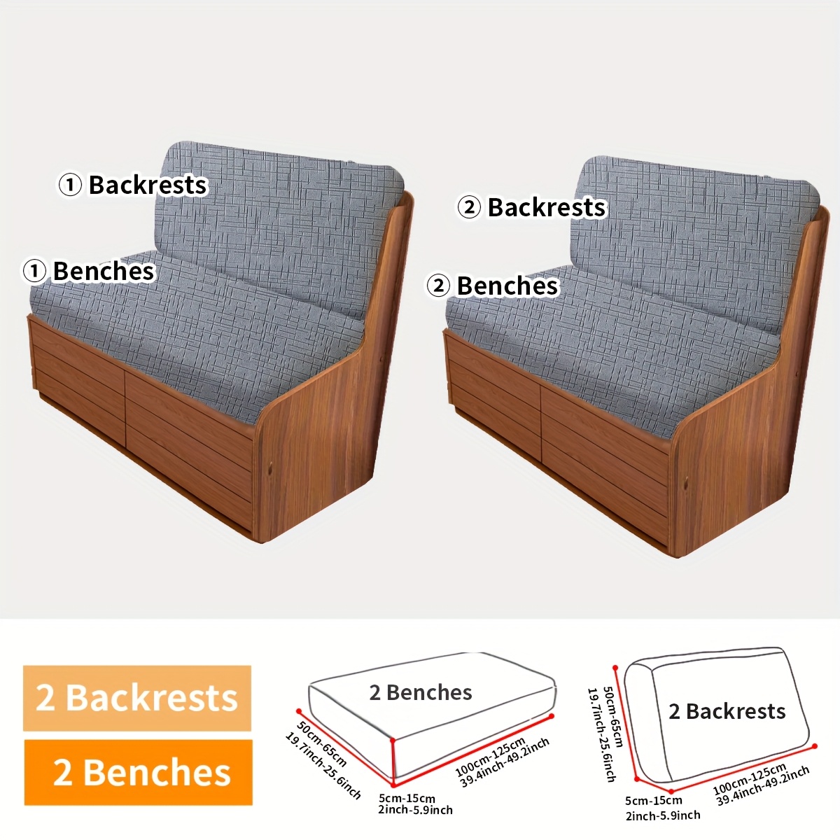 TEMU 2pcs/4pcs Housses de coussin d'appoint extensibles à motif géométrique, ensemble de housses de coussin de canapé de VR, faciles à installer et