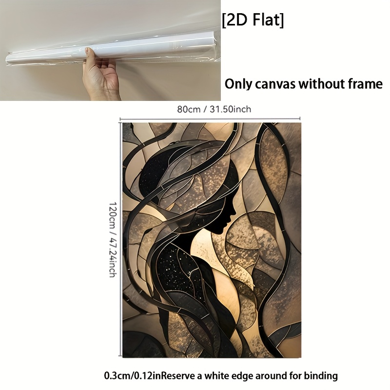TEMU 2d Flat, 2d Flat, [2d Flat] Modern Canvas Art, Frameless Wall Decor For Living Room And Bedroom - For Home Decor Enthusiasts - Perfect Gift For