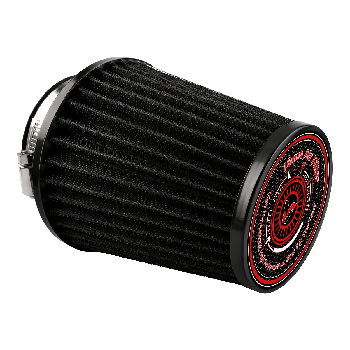 TEMU 76mm Universal Cone Air Intake Filter, Washable Reusable Gauze Filter, Clamp On Cold Air Intake Replacement Filter For Car Engine Intake