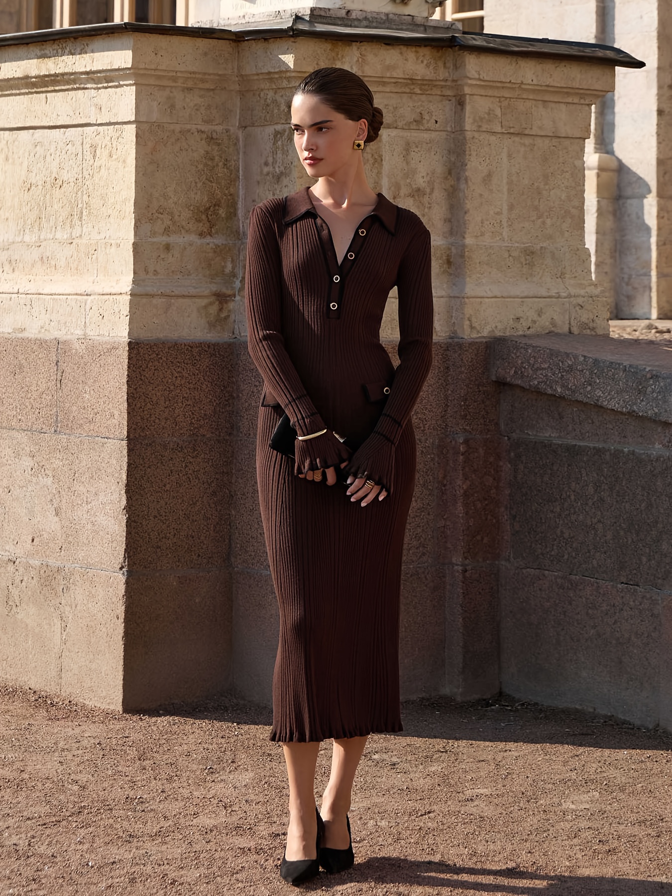 womens elegant long dress formal everyday long Temu United Arab